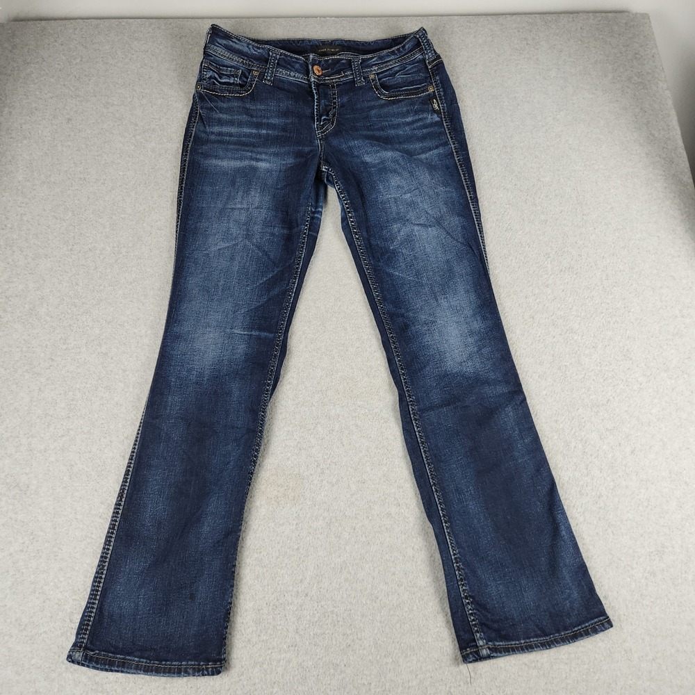 Silver Jeans Co Suki Slim Boot Women 31x31 Blue Denim Cotton Western Glove Works